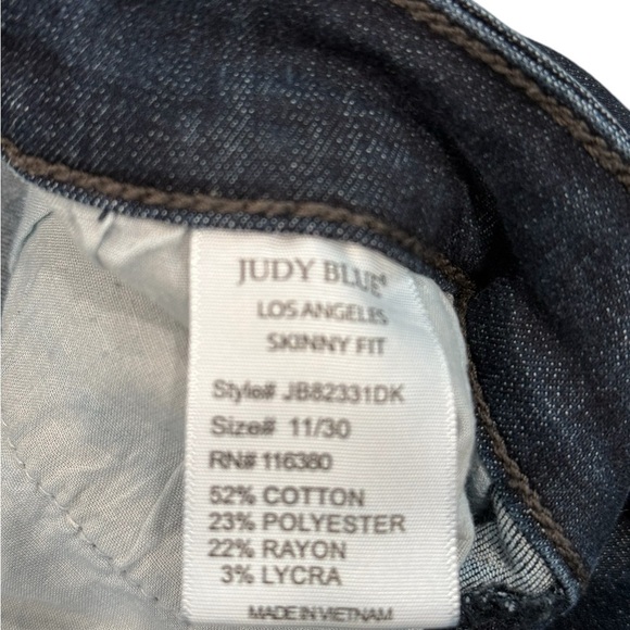 Judy Blue Los Angeles Skinny Fit Dark Wash Jeans Size 11/30 Cotton Blend Casual - Picture 5 of 7